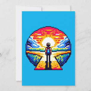 Pixelated Life's Crossroads Holiday Card