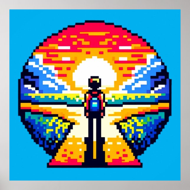 Pixelated Life's Crossroads Poster (Front)