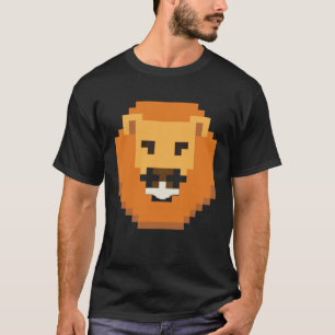 Pixelated Lion Head Illustration  King of The Jung T-Shirt
