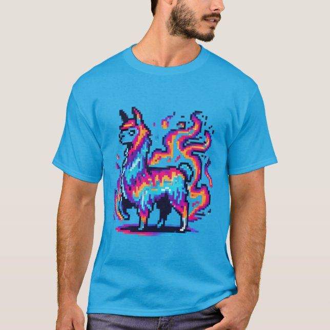 Pixelated Llama Blaze T-Shirt (Front)