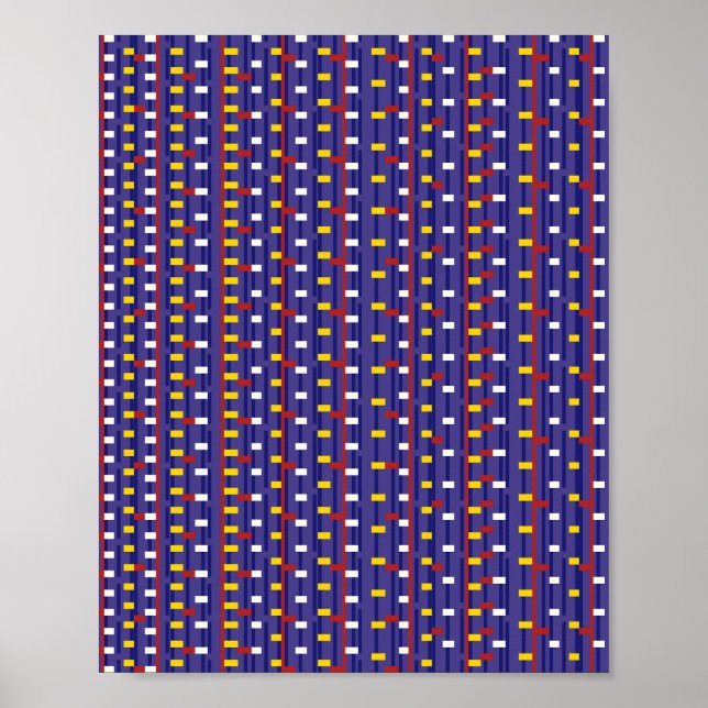 Pixelated Mathematical Pattern  Poster (Front)