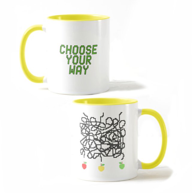 Pixelated maze and apples mug (Creator Uploaded)