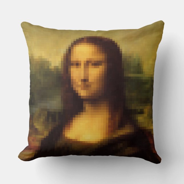 Pixelated Mona Lisa Cushion (Front)