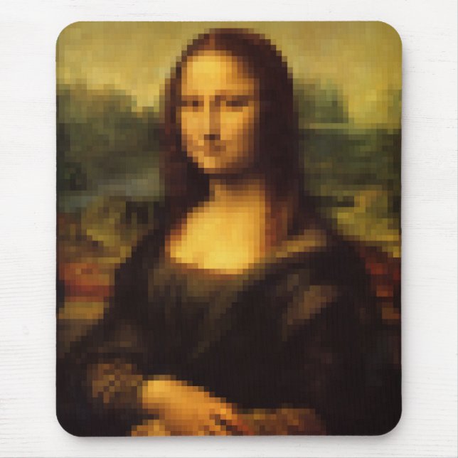 Pixelated Mona Lisa Mouse Pad (Front)