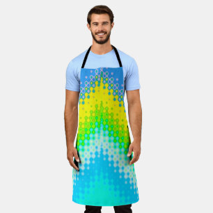 Pixelated Mountain Blue Apron