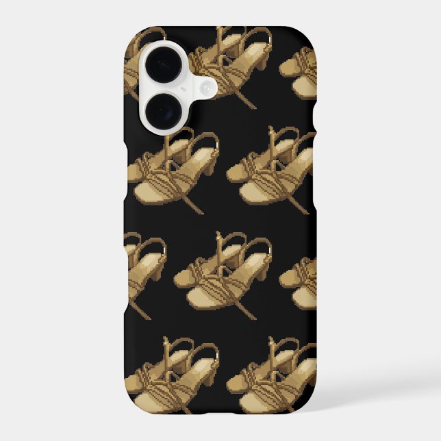 Pixelated Pair Of Golden Heels (Back)