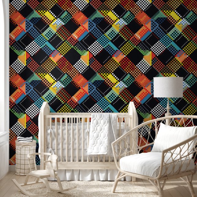 Pixelated Patchwork Wallpaper (Kids)