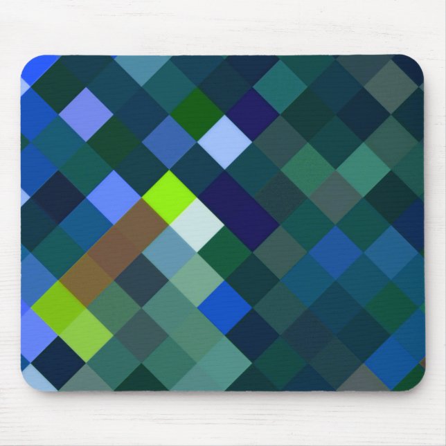 Pixelated Pattern - Blue Mouse Pad (Front)