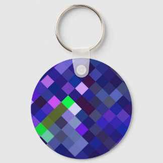 Pixelated Pattern - Indigo Key Ring