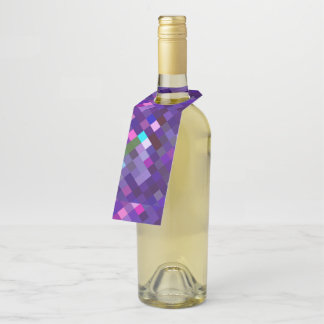 Pixelated Pattern - Purple Bottle Tag