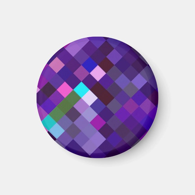 Pixelated Pattern - Purple Magnet (Front)