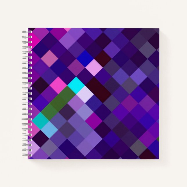 Pixelated Pattern - Purple Notebook (Front)