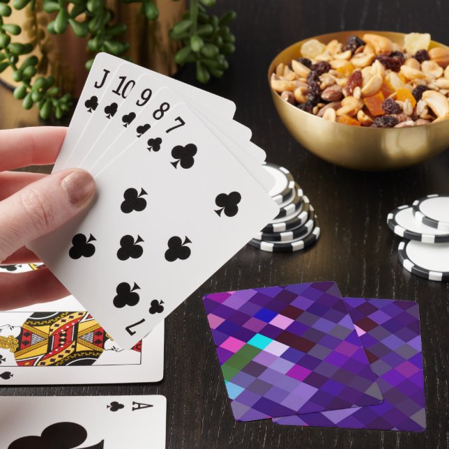 Pixelated Pattern - Purple Playing Cards (In Situ)
