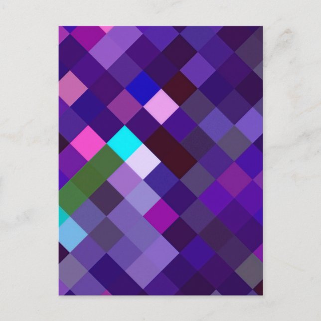 Pixelated Pattern - Purple Postcard (Front)