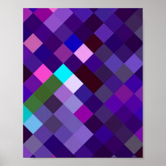 Pixelated Pattern - Purple Poster