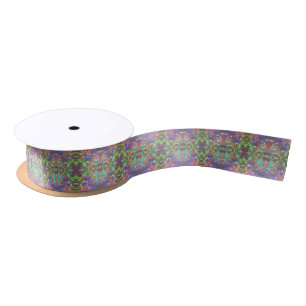 Pixelated Patterned Beyond Colors Of The Rainbow Satin Ribbon