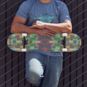 Pixelated Patterned Beyond Colors Of The Rainbow Skateboard