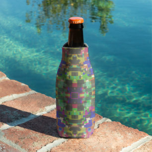 Pixelated Patterned Beyond Colours Of The Rainbow Bottle Cooler
