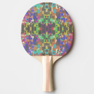 Pixelated Patterned Beyond Colours Of The Rainbow Ping Pong Paddle