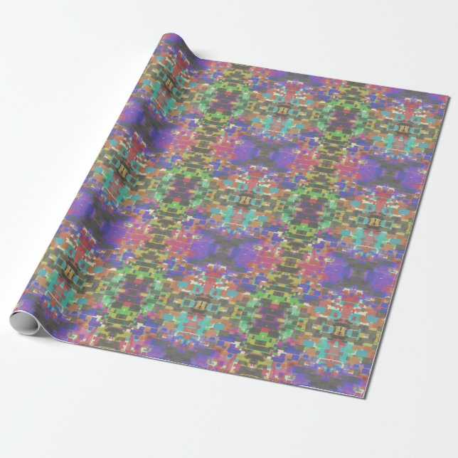 Pixelated Patterned Beyond Colours Of The Rainbow Wrapping Paper (Unrolled)