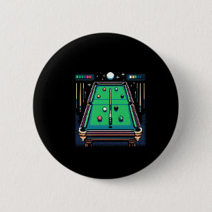 Pixelated Pot 8-bit Billiards  6 Cm Round Badge