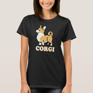 Pixelated Puppies Pet Corgis Dog   8 Bit Style T-Shirt