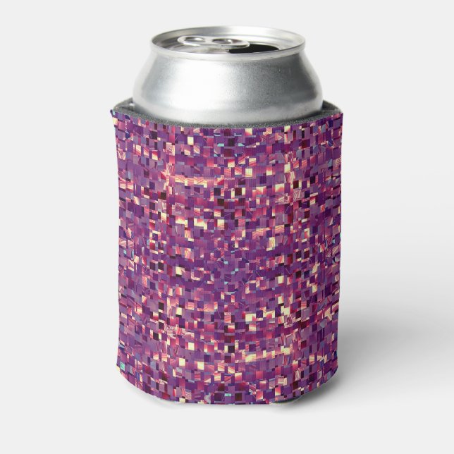 Pixelated Purple Soda Can Cooler (Can Back)