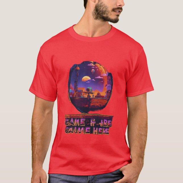 Pixelated Sunset Adventure T-Shirt (Front)