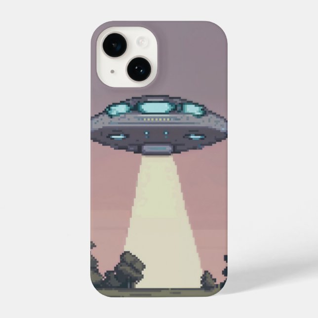 pixelated ufo iPhone case (Back)