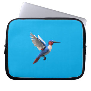 Pixeled Blue Hummingbird  Laptop Sleeve