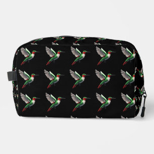 Pixeled Green Hummingbird Dopp Kit