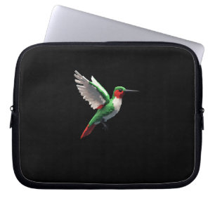 Pixeled Green Hummingbird Laptop Sleeve