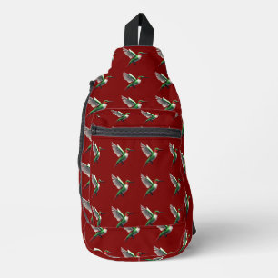 Pixeled Green Hummingbird Sling Bag