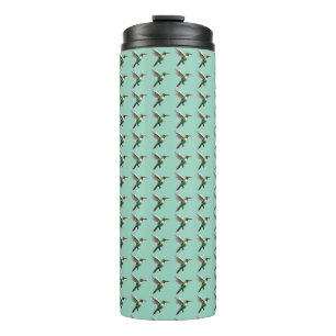 Pixeled Green Hummingbird  Thermal Tumbler