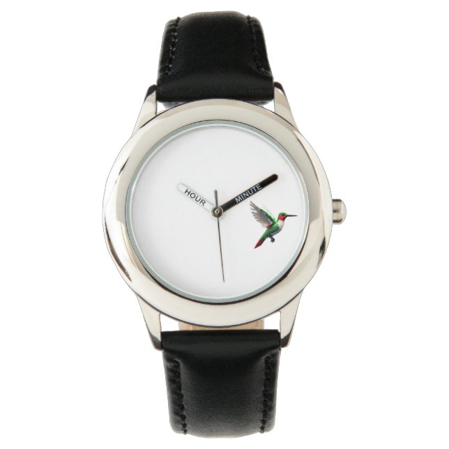 Pixeled Green Hummingbird  Watch (Front)