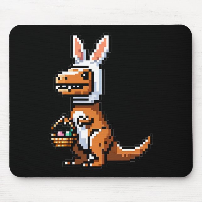 Pixeled Juric Egg Hunt Surprise Dino Easter Rabbit Mouse Pad (Front)