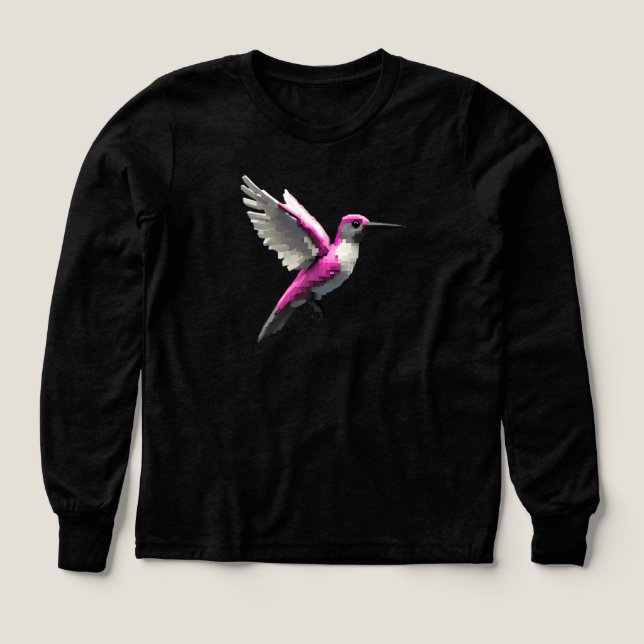 Pixeled Pink Hummingbird- (Design Front)