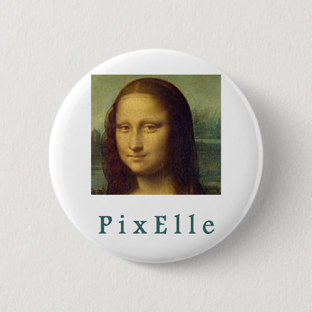 Pixelle femme 6 cm round badge (Front)