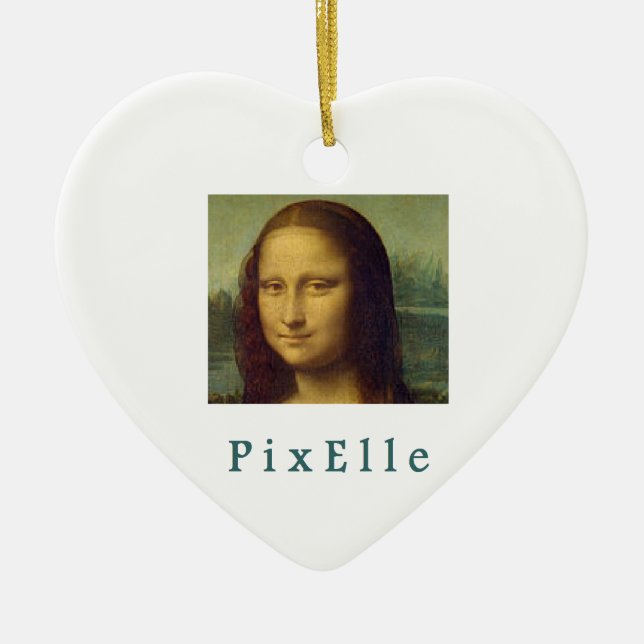 Pixelle femme ceramic tree decoration (Front)