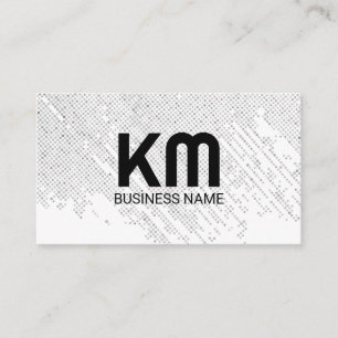 Pixels Pattern   Monogram Lettering Business Card