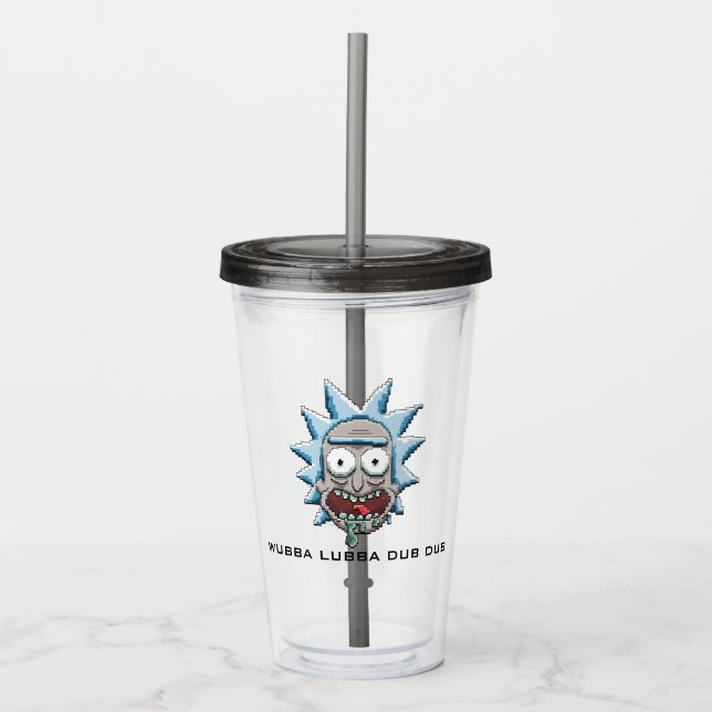 Pixelverse Rick Drooling Head Acrylic Tumbler (Front)