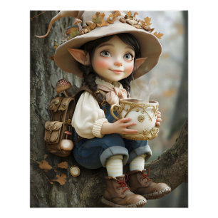Pixie Beige Hat Mirror Facing Right Poster