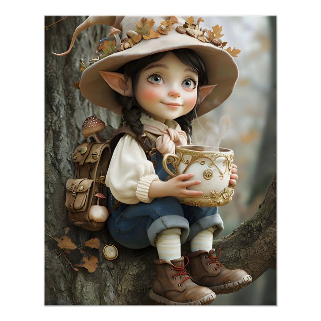 Pixie Beige Hat Mirror Facing Right  Poster (Front)