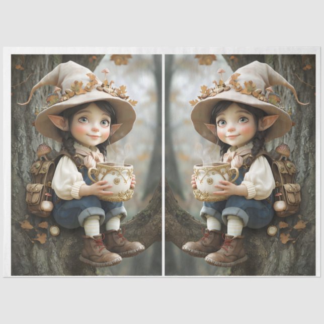 Pixie Beige Hat Tissue Paper (Front)