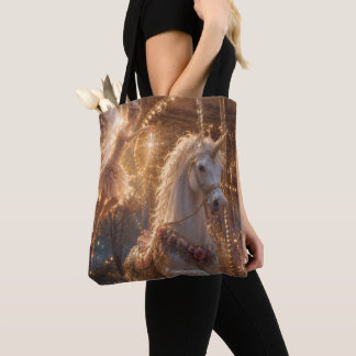 Pixie Carousel and Unicorns Tote Bag