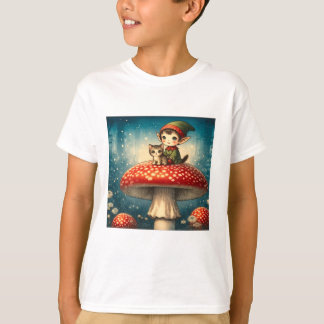 Pixie, cat and mushroom T-Shirt