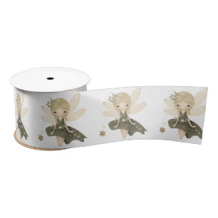 Pixie Fairy Girl With Stars Satin Ribbon