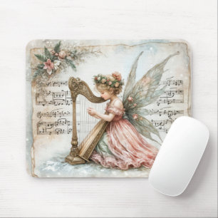 Pixie Fairy Playing a Harp Mouse Pad