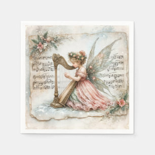 Pixie Fairy Playing a Harp Napkin