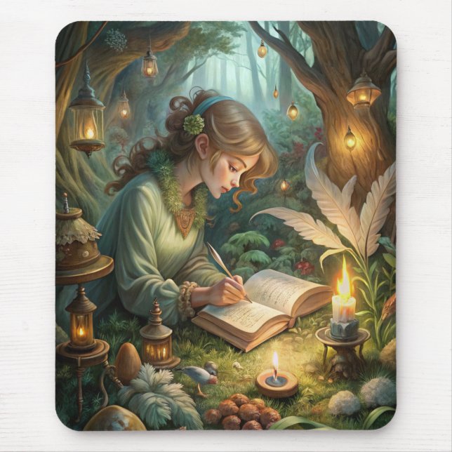 Pixie Girl Writing Mouse Pad (Front)